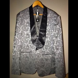 Grey Paisley Blazer & Vest Combo